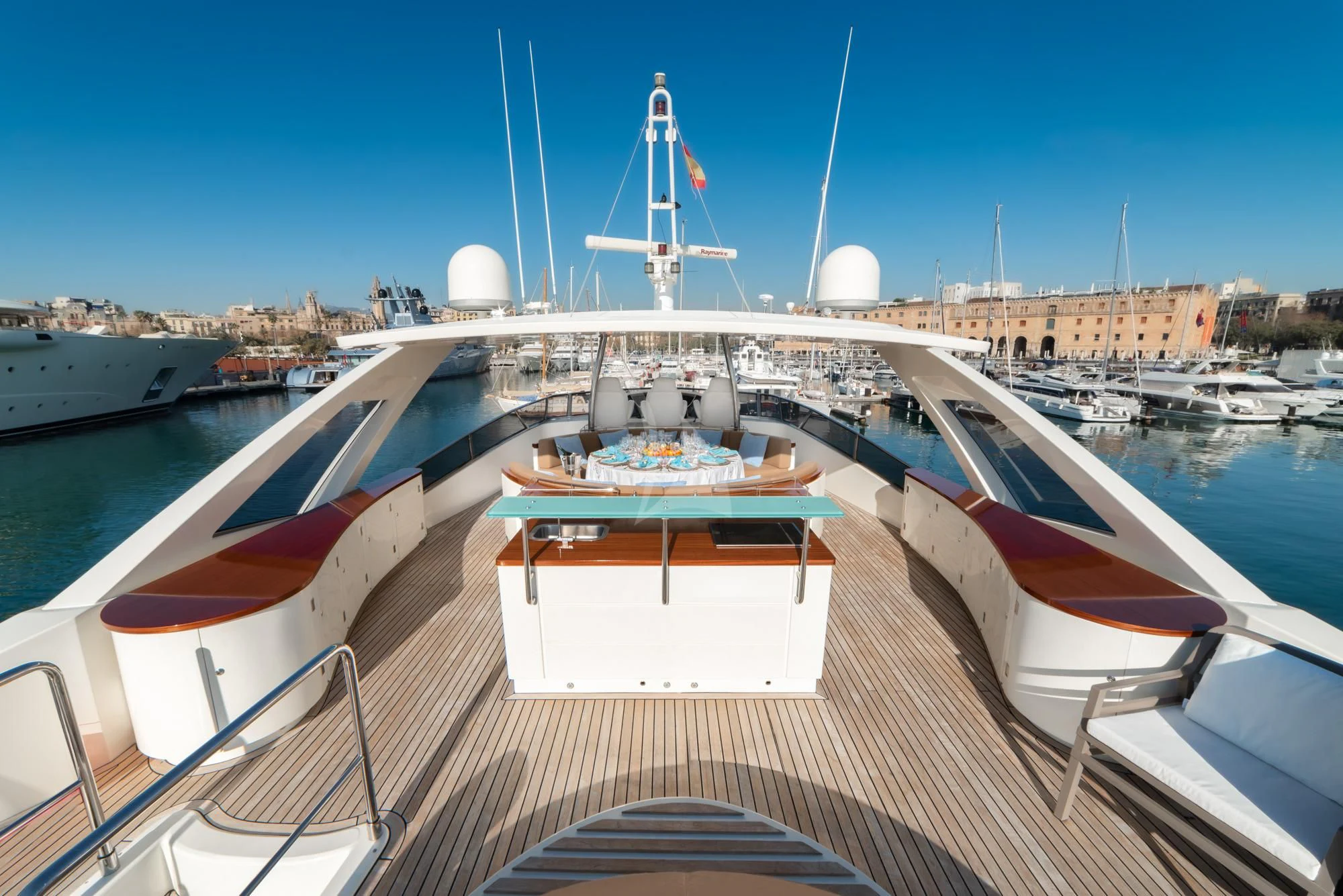 a boat on a dock aboard GRACE Yacht for Sale