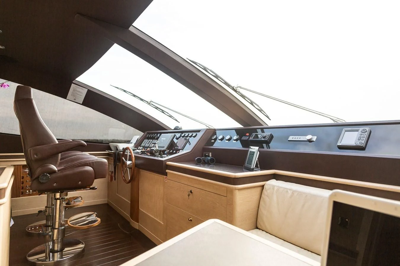 a room with a desk and a chair aboard GRACE Yacht for Sale