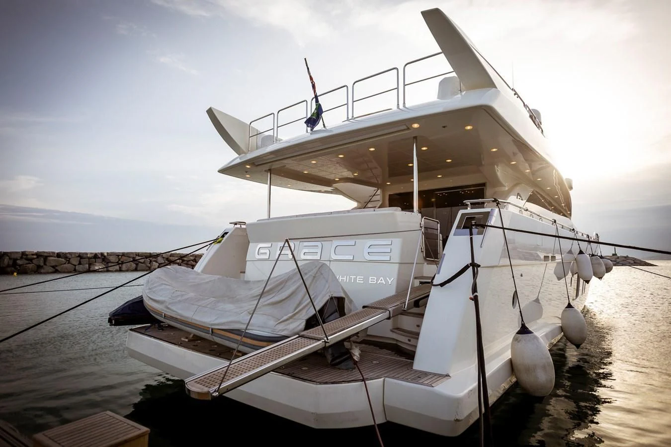 a boat on the water aboard GRACE Yacht for Sale