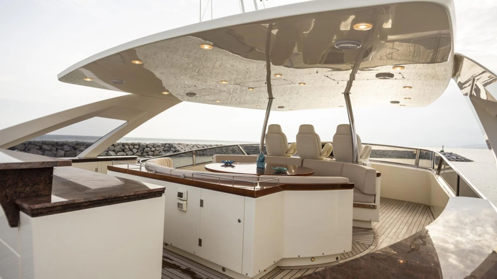a room with a large white tent aboard GRACE Yacht for Sale