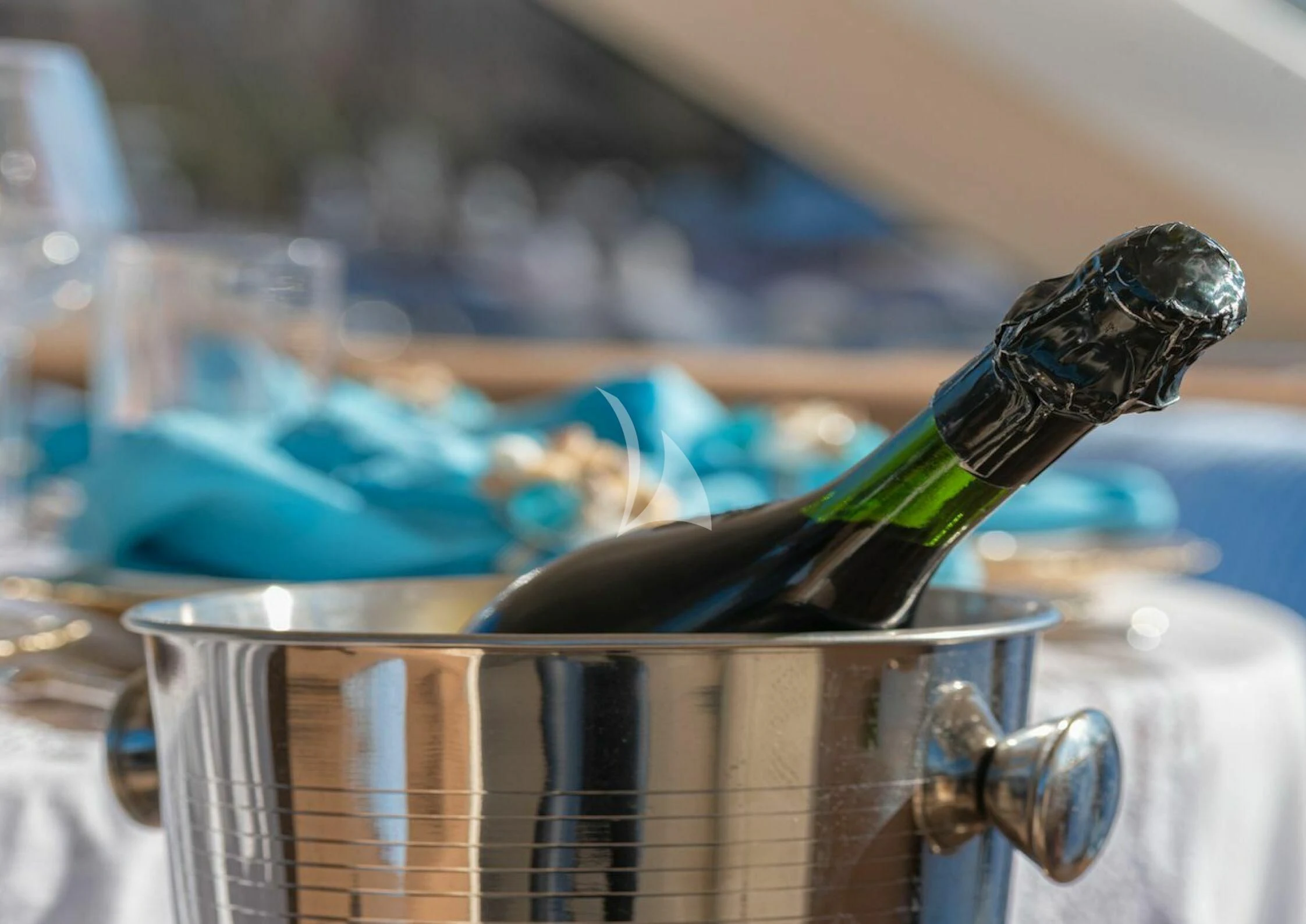a bird perched on a metal object aboard GRACE Yacht for Sale