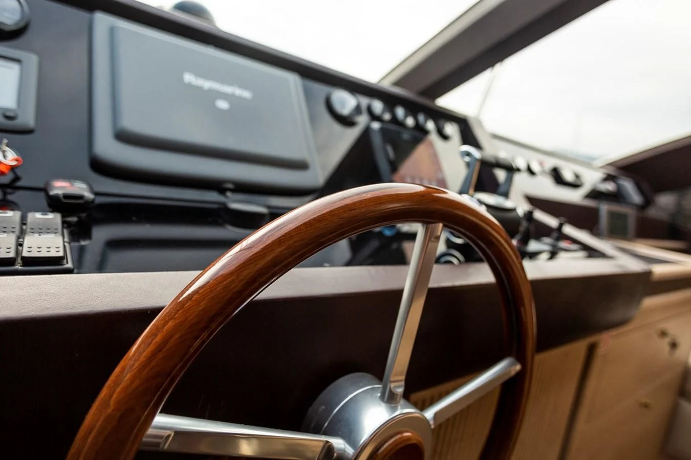 a close-up of a car's wheel aboard GRACE Yacht for Sale