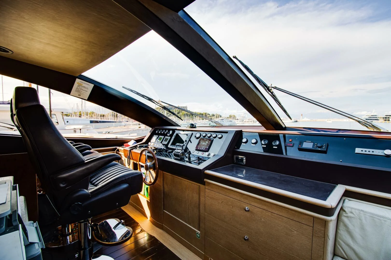 the inside of a car aboard GRACE Yacht for Sale