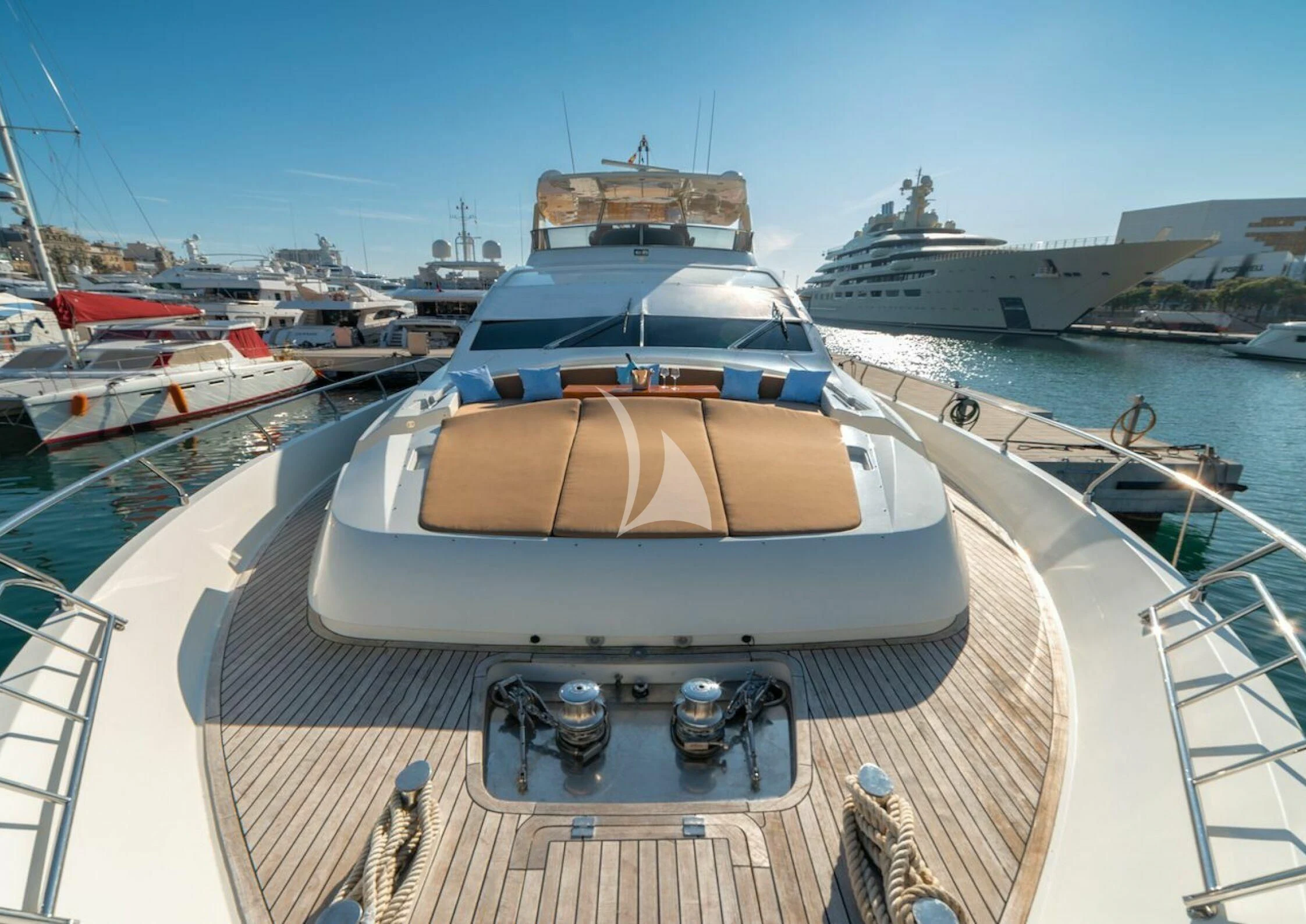 a boat on a dock aboard GRACE Yacht for Sale