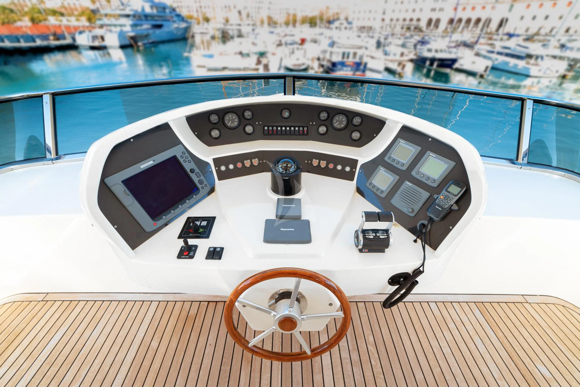 a video game console on a table aboard GRACE Yacht for Sale
