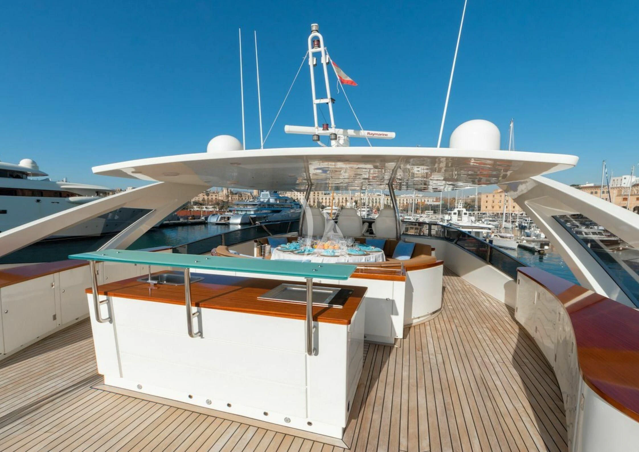 a deck of a ship aboard GRACE Yacht for Sale