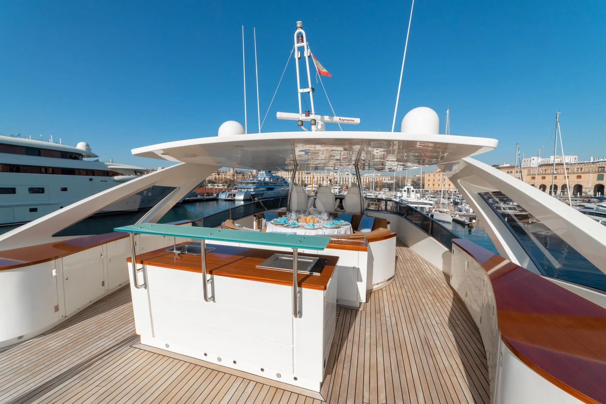 a deck of a ship aboard GRACE Yacht for Sale