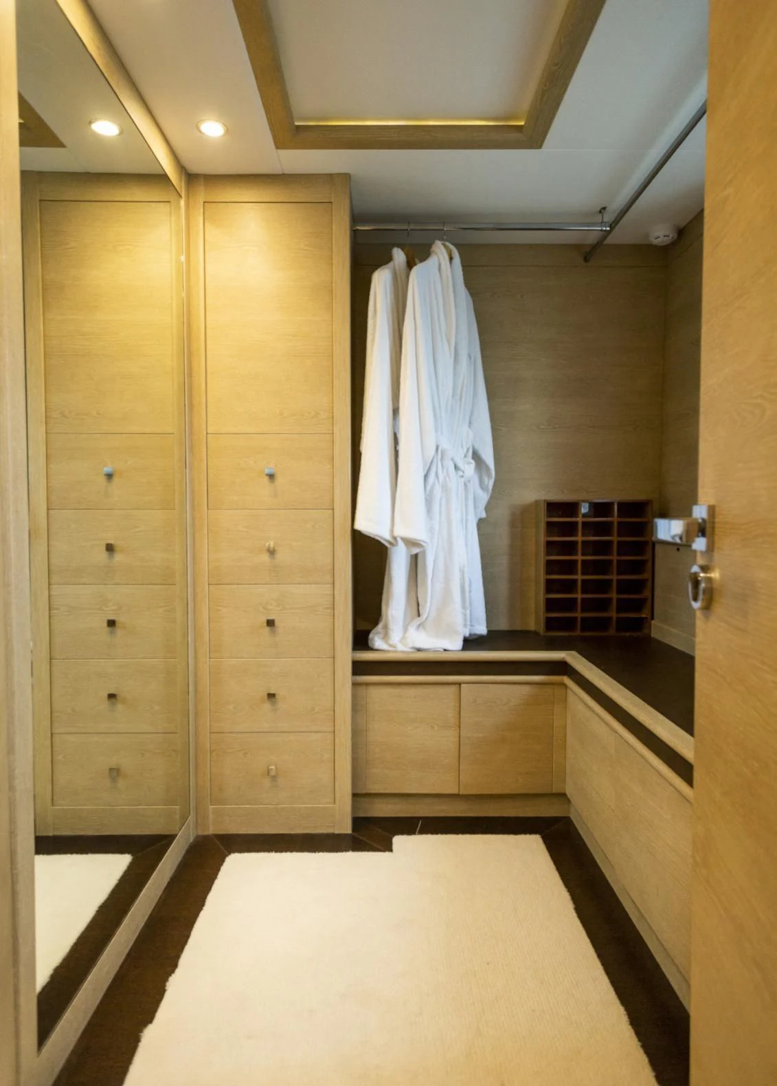 a bathroom with a shower unit aboard GRACE Yacht for Sale
