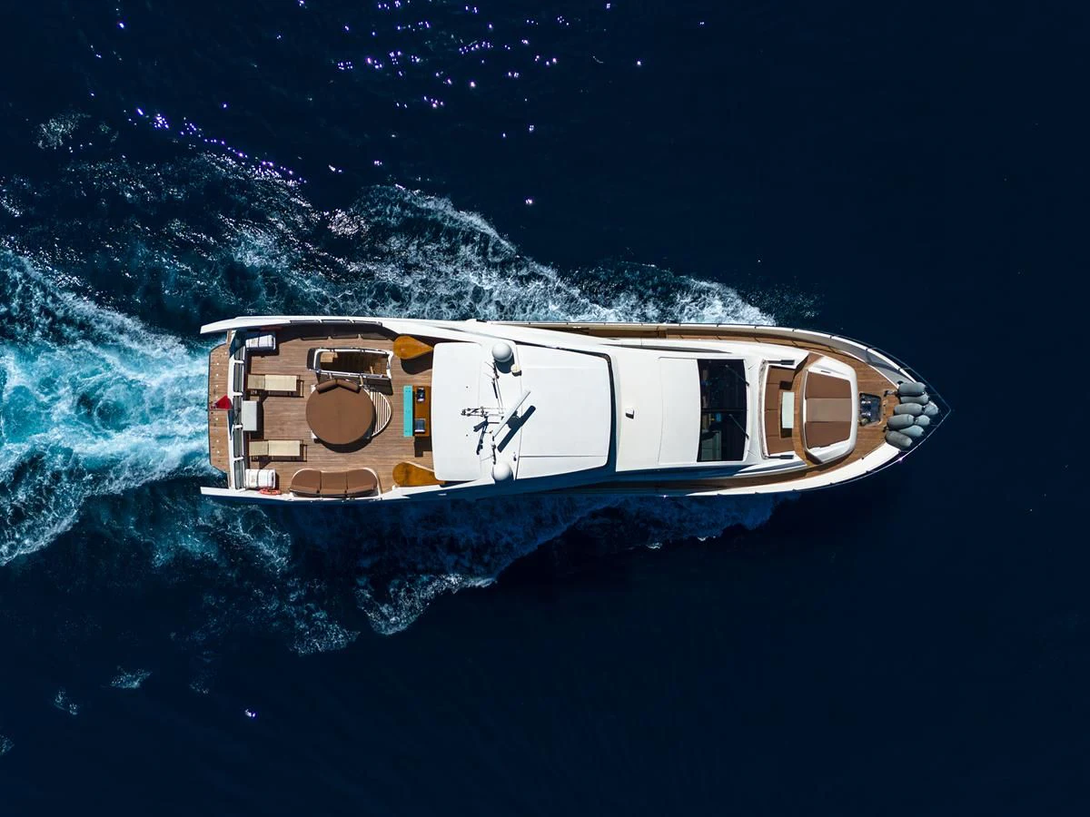 a satellite in space aboard GRACE Yacht for Sale