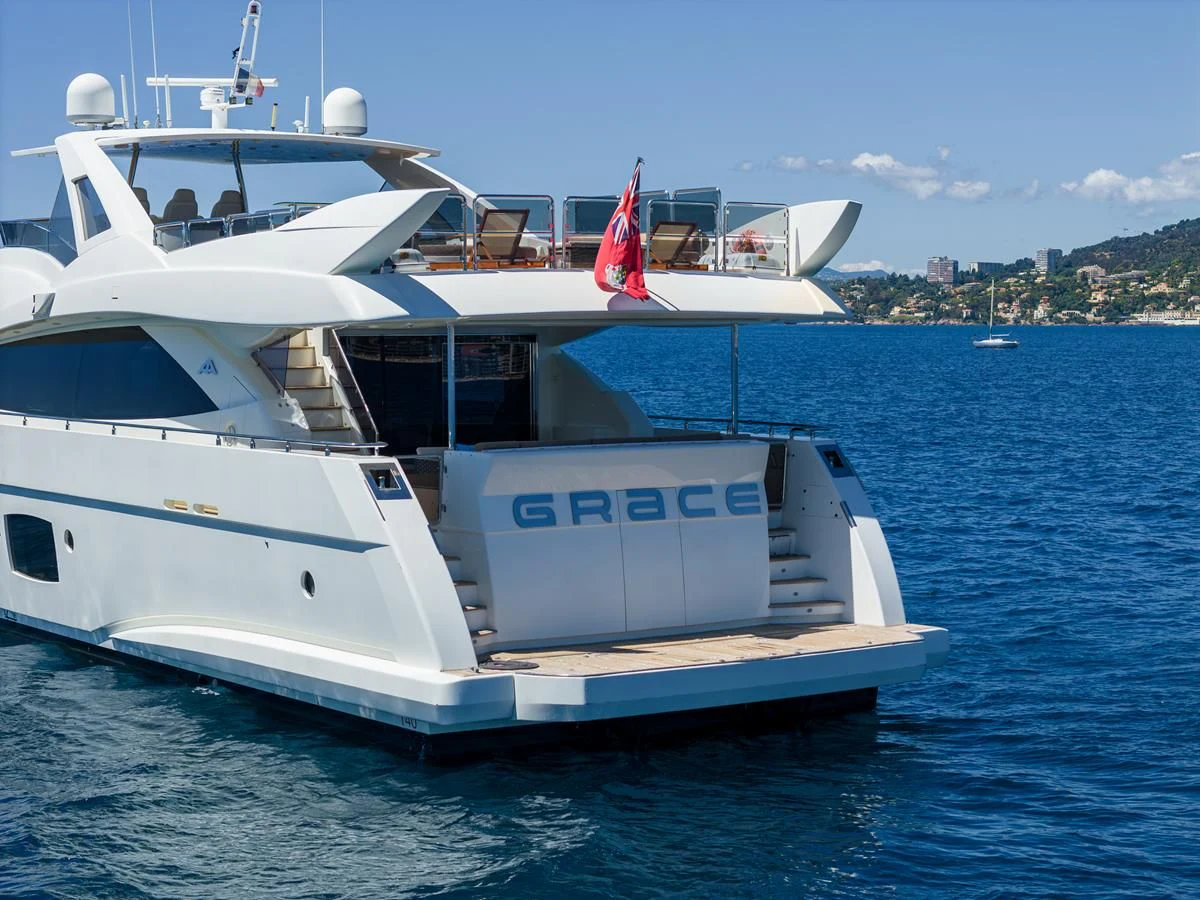 a boat in the water aboard GRACE Yacht for Sale