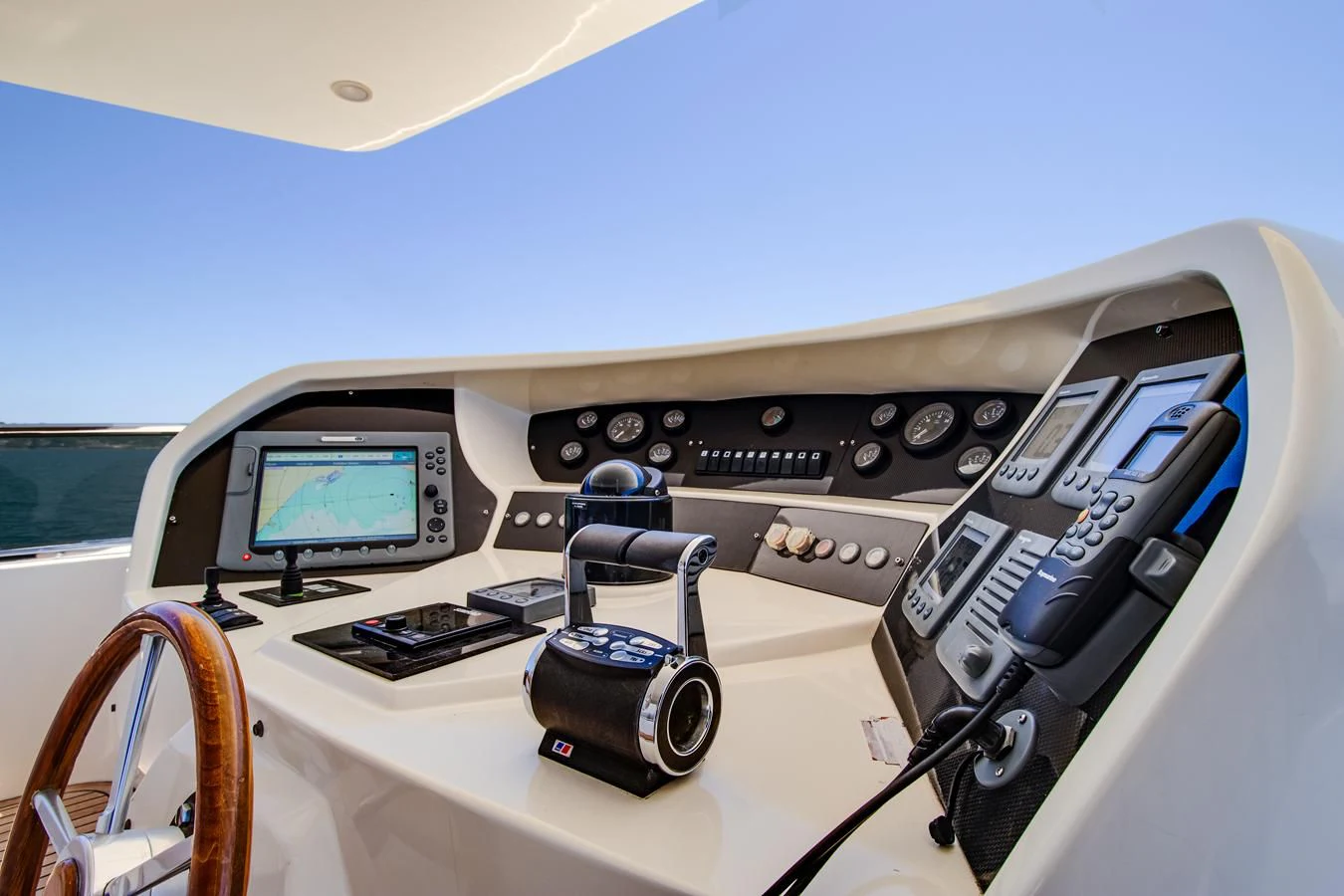 a close-up of a radio aboard GRACE Yacht for Sale