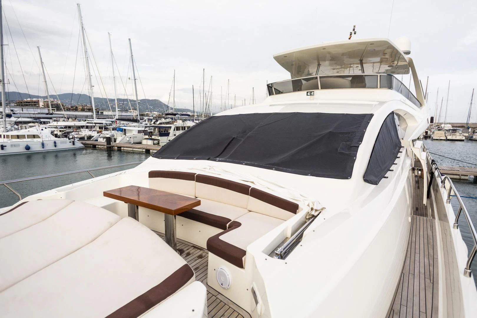a boat in a harbor aboard GRACE Yacht for Sale