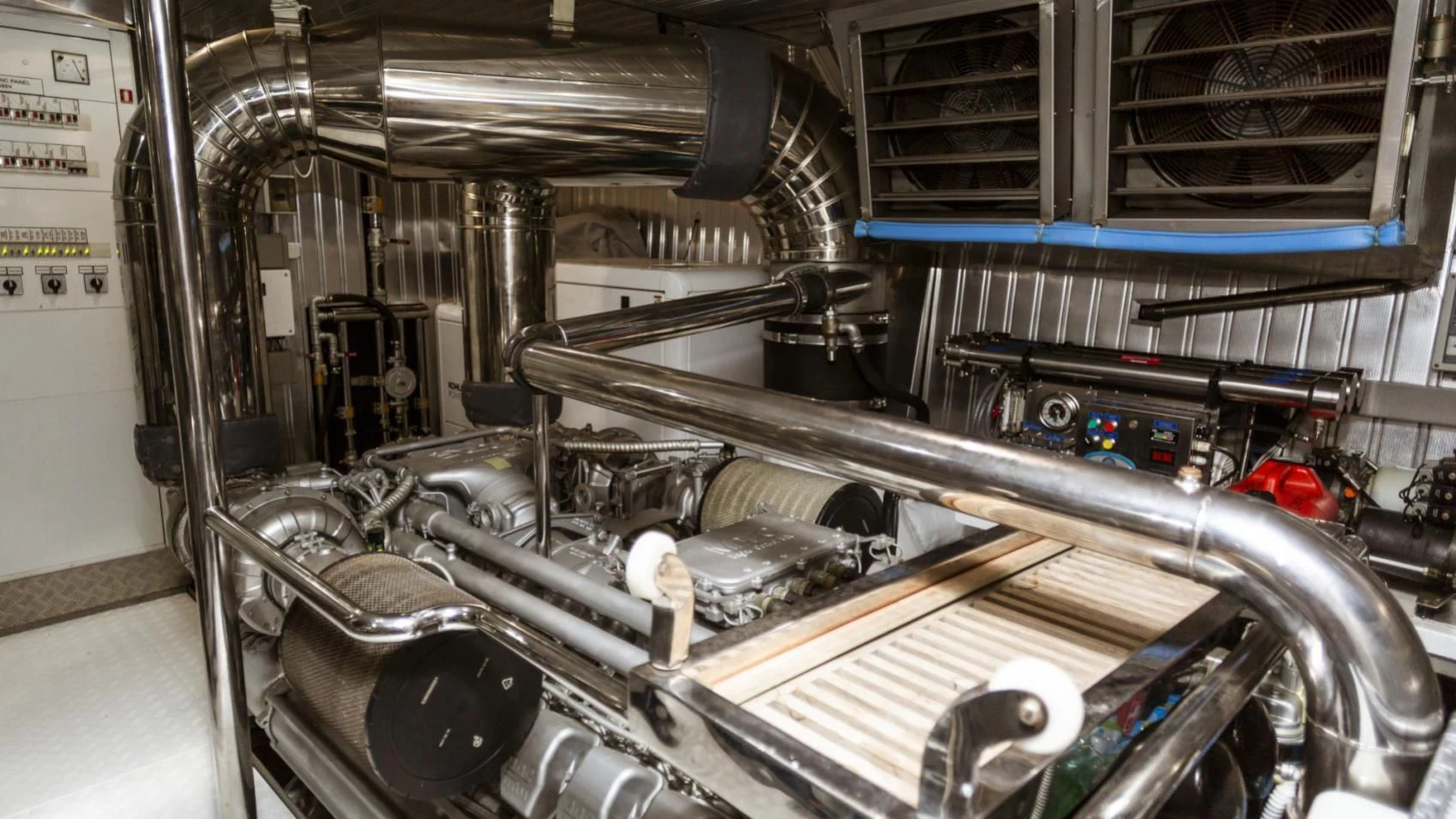 a close-up of a machine aboard GRACE Yacht for Sale