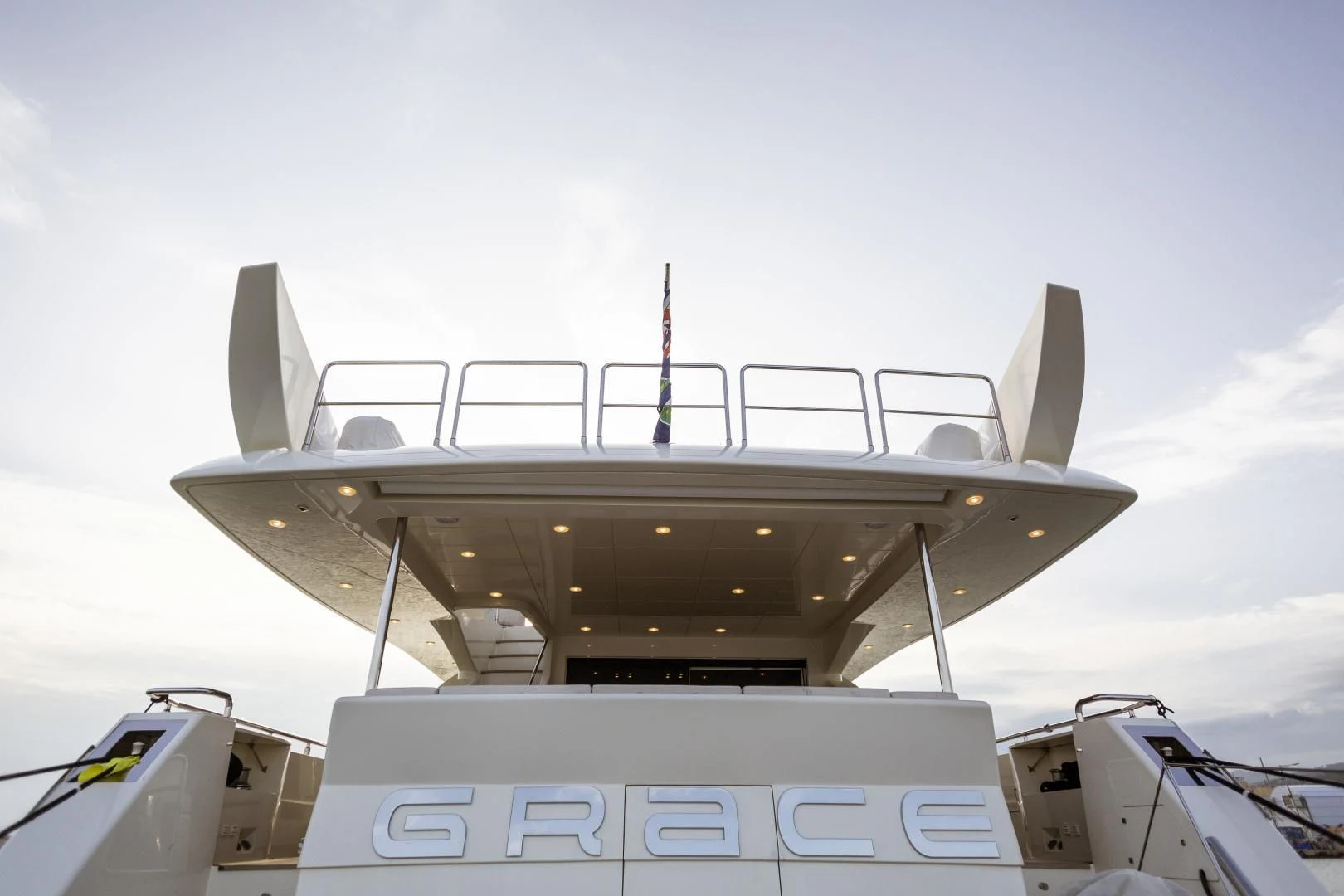a large white building aboard GRACE Yacht for Sale