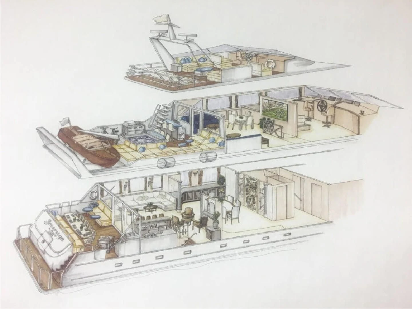 diagram aboard SOVEREIGN LADY Yacht for Sale