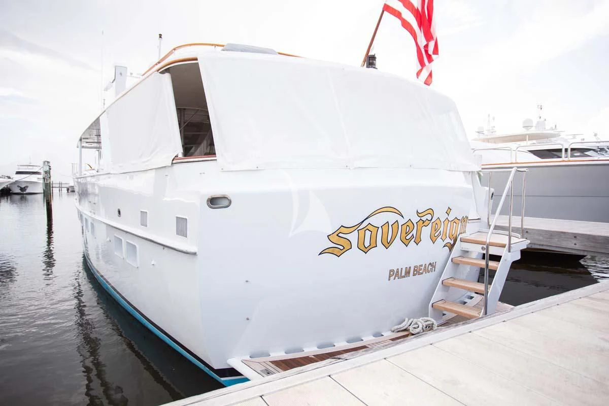 a boat on the water aboard SOVEREIGN Yacht for Charter