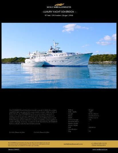 graphical user interface, website aboard SOVEREIGN Yacht for Charter