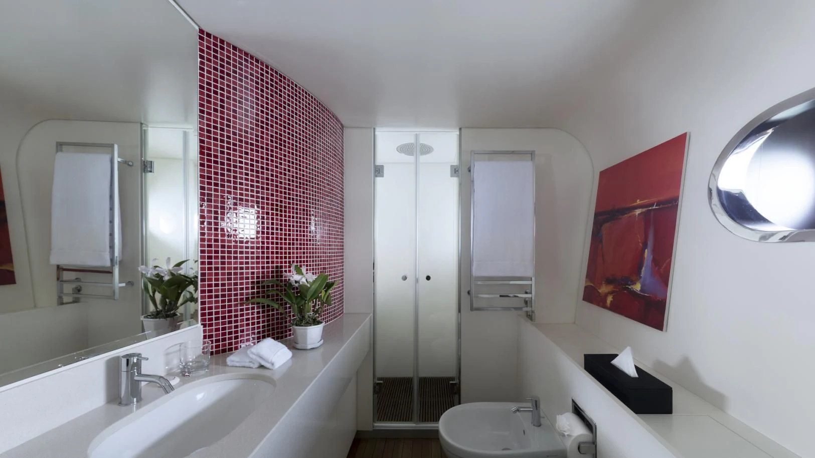 a bathroom with a sink toilet and a bathtub aboard OCEAN EMERALD Yacht for Sale
