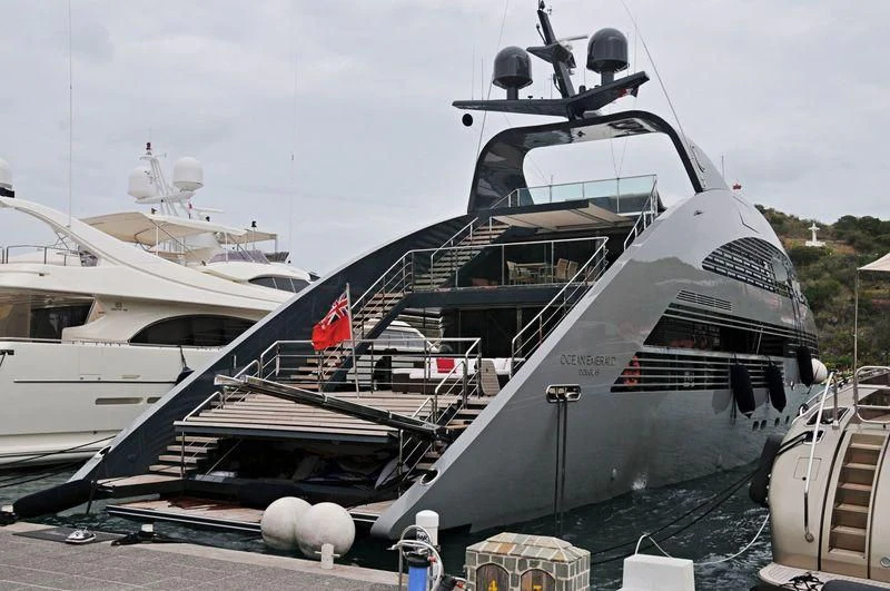 a large boat docked aboard OCEAN EMERALD Yacht for Sale