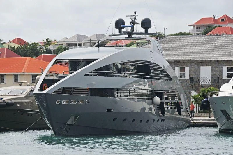 a large yacht docked aboard OCEAN EMERALD Yacht for Sale