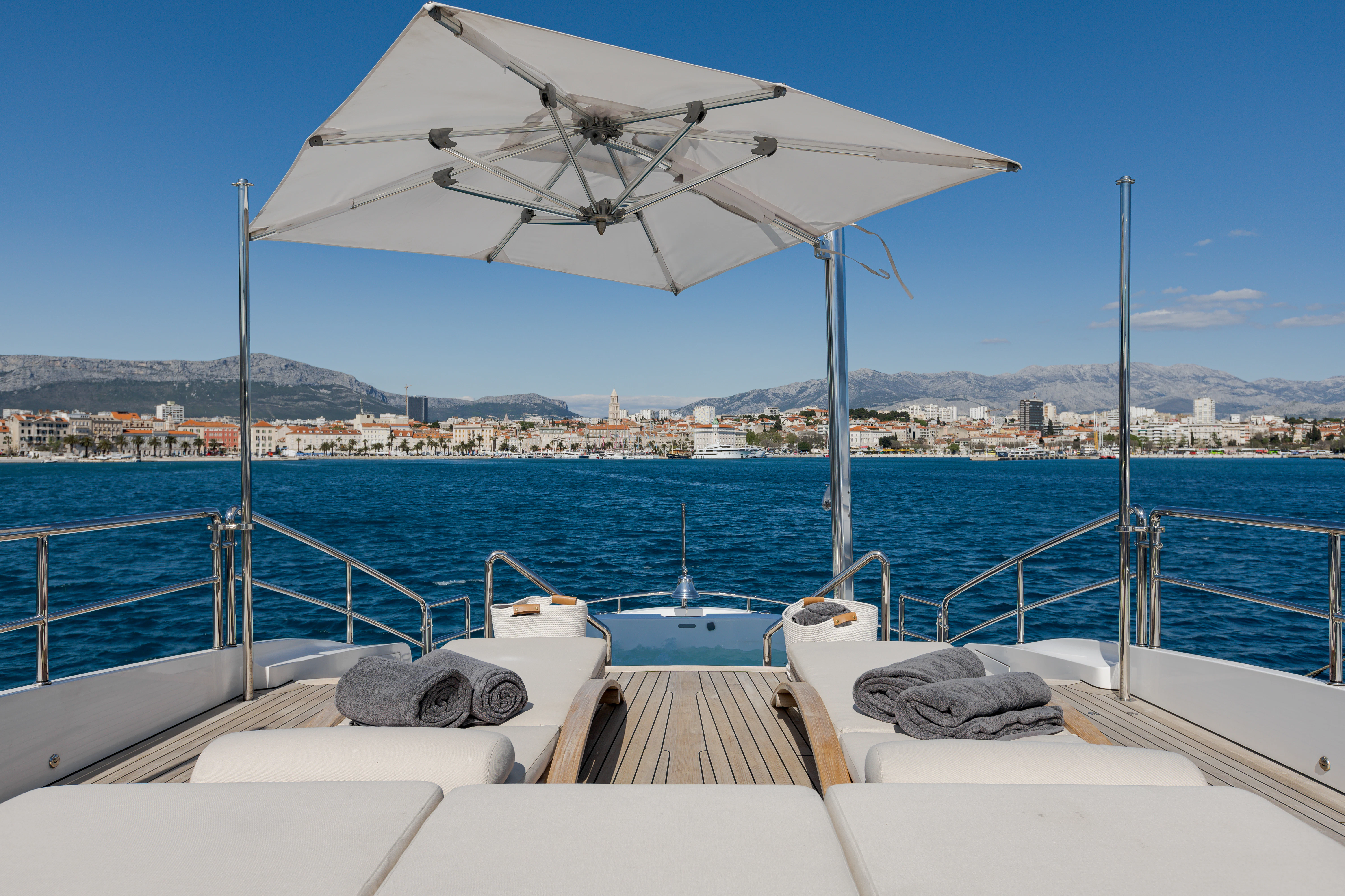 a boat on the water aboard BELLA VITA Yacht for Charter