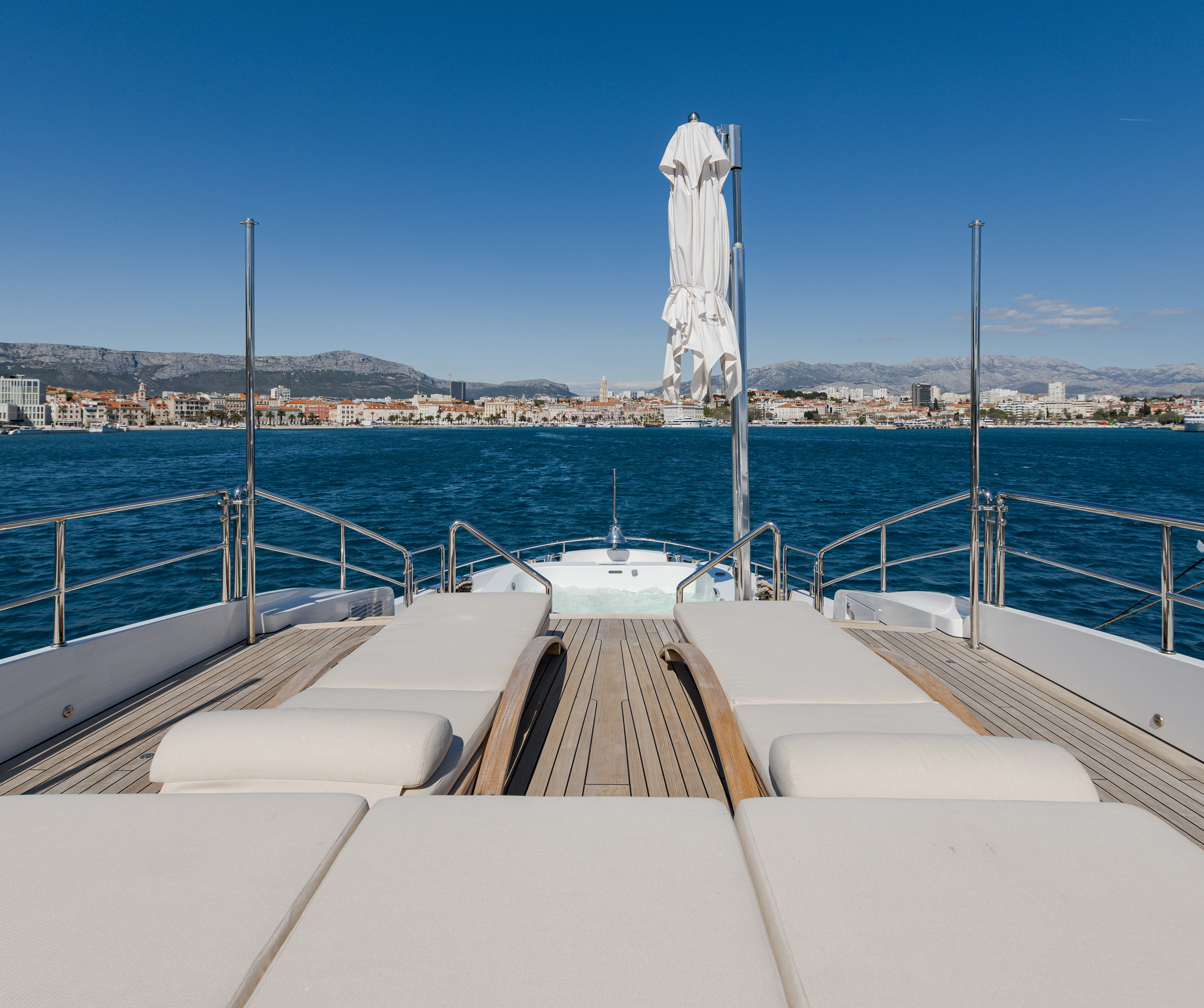 a boat on the water aboard BELLA VITA Yacht for Charter