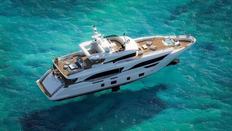 a boat in the water aboard BELLA VITA Yacht for Charter