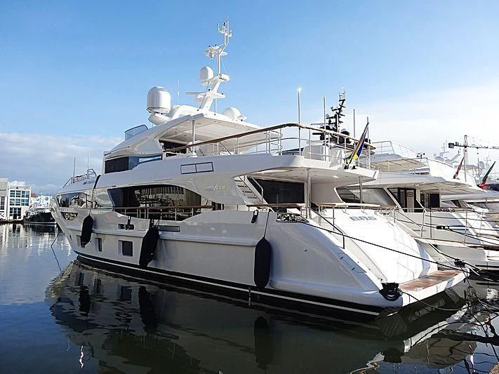 a large white boat aboard BELLA VITA Yacht for Charter