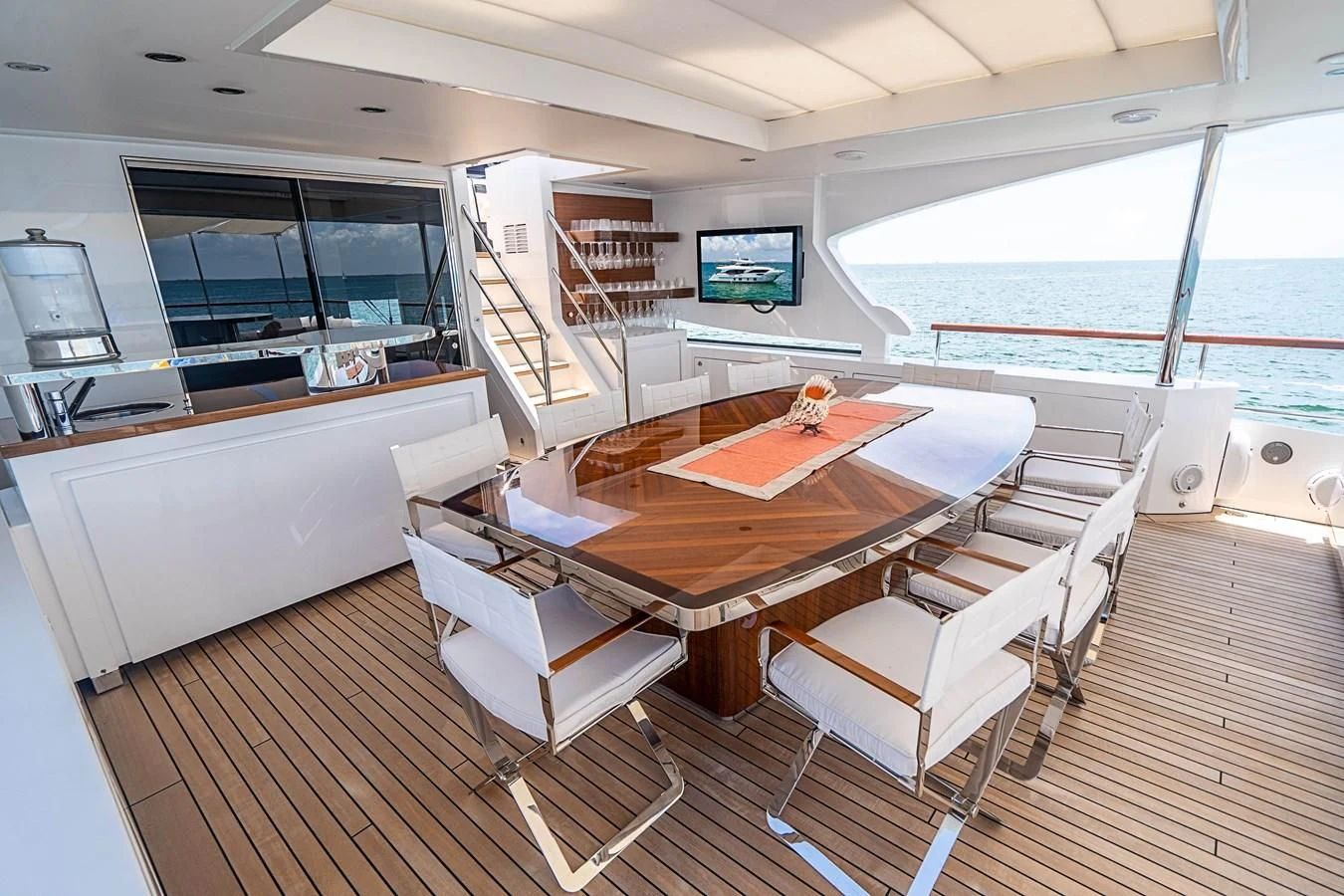 a modern looking living room aboard BELLA VITA Yacht for Charter