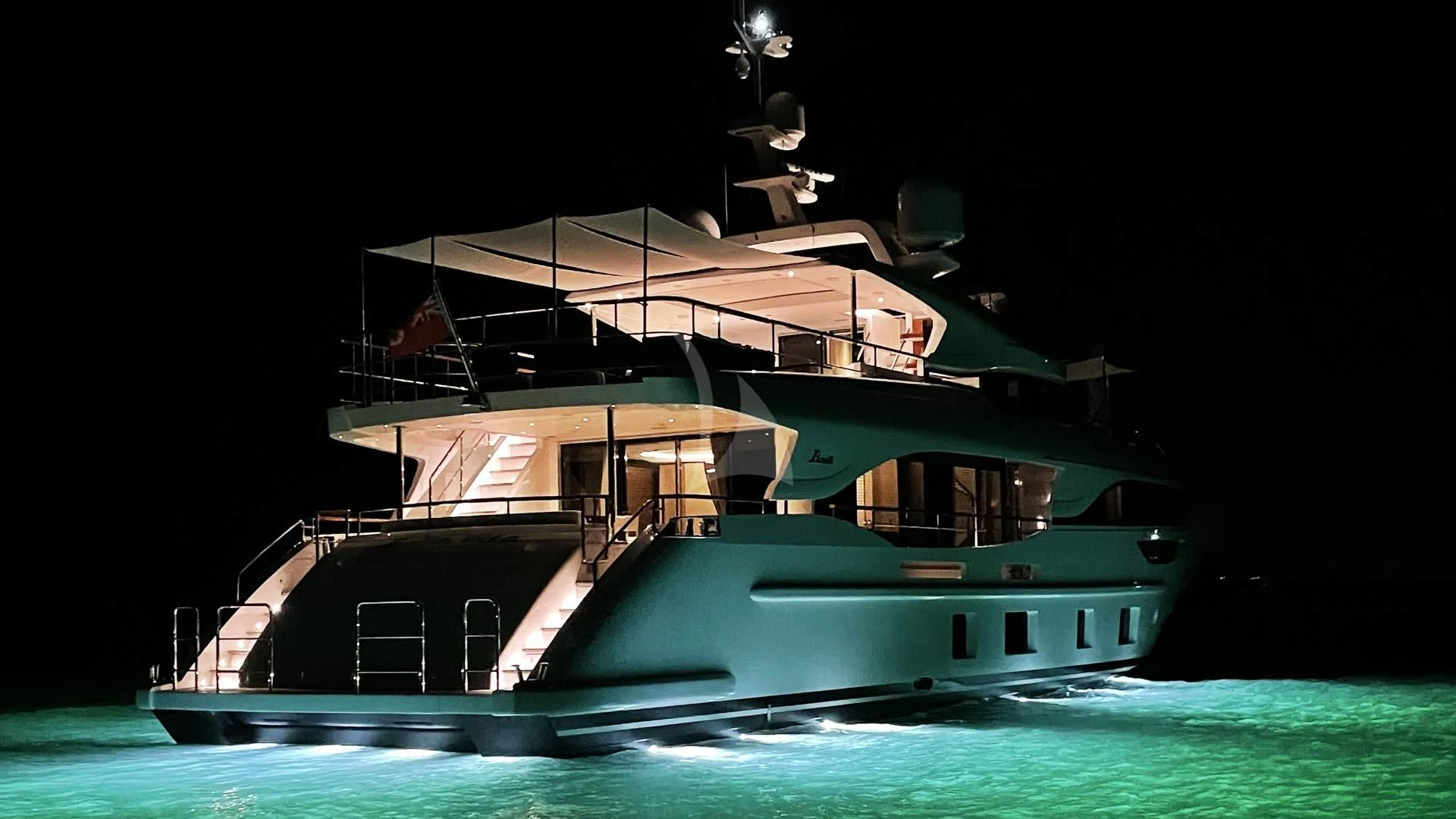 a boat on the water aboard BELLA VITA Yacht for Charter