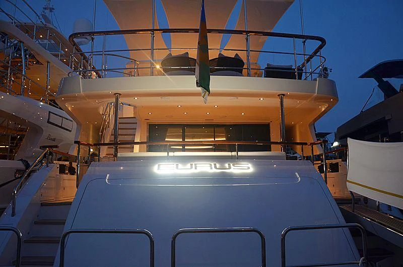 a space shuttle on a launch pad aboard BELLA VITA Yacht for Charter