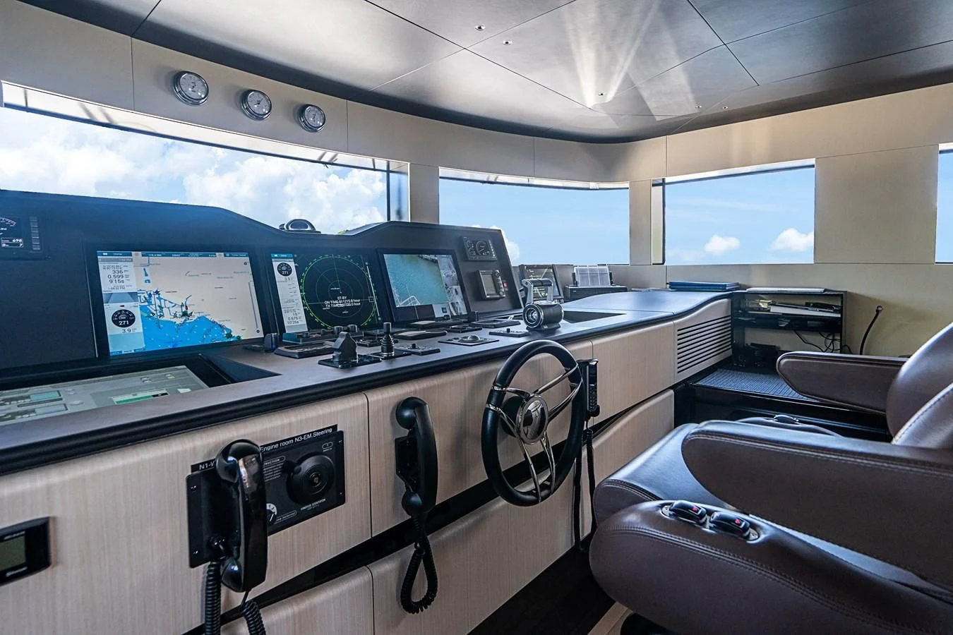a control panel in a car aboard BELLA VITA Yacht for Charter