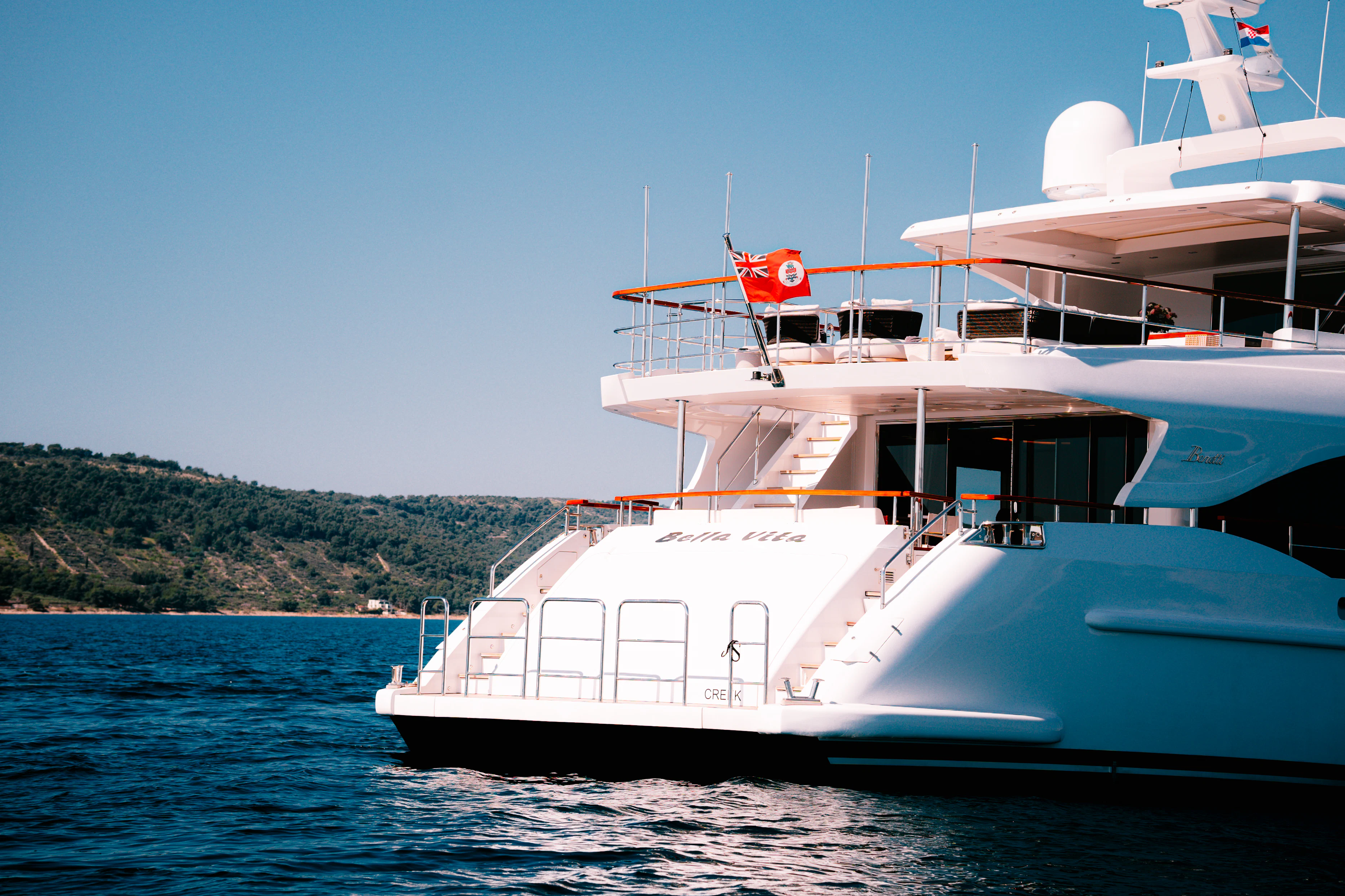 a boat on the water aboard BELLA VITA Yacht for Charter