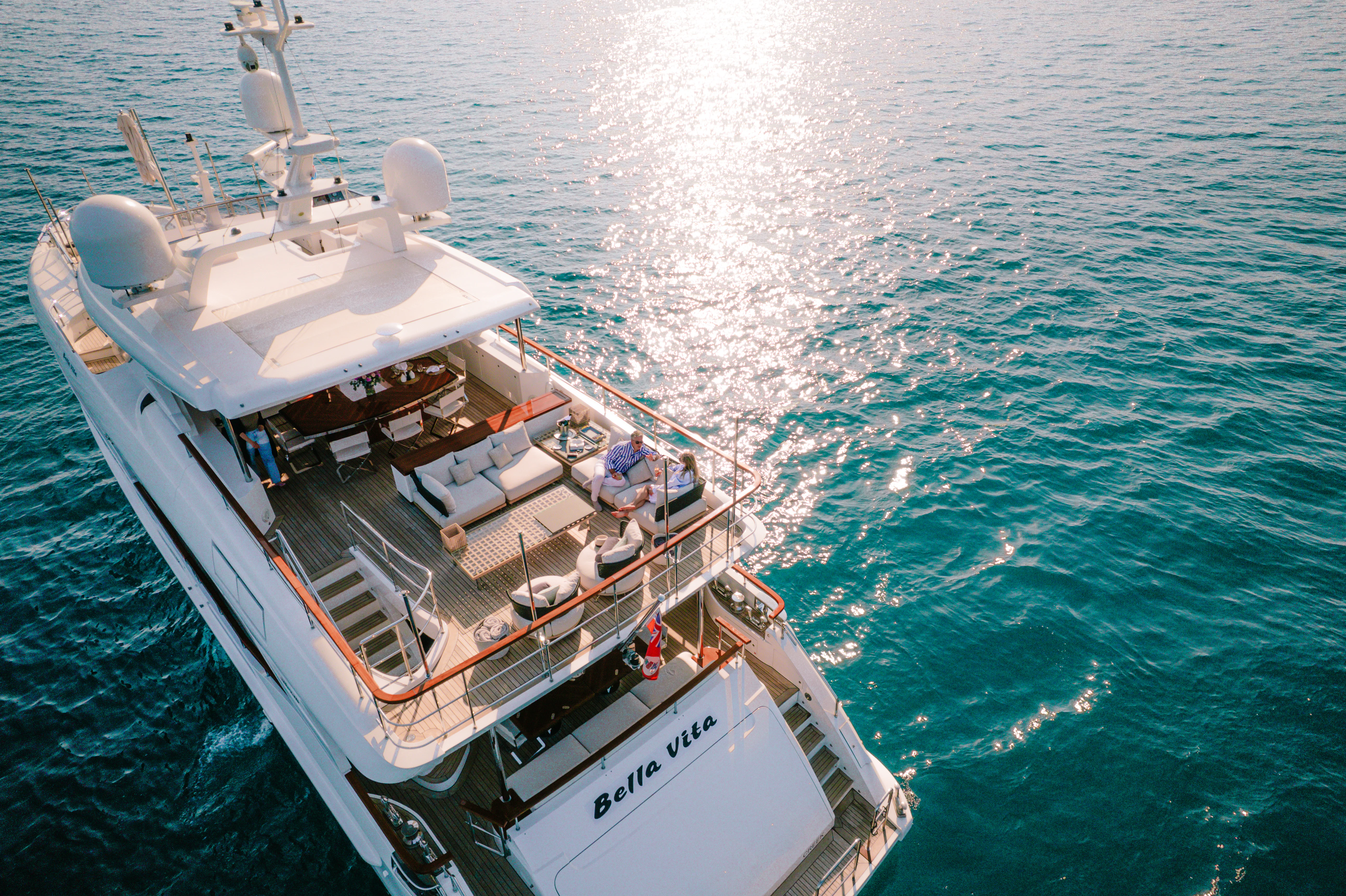 a boat on the water aboard BELLA VITA Yacht for Charter