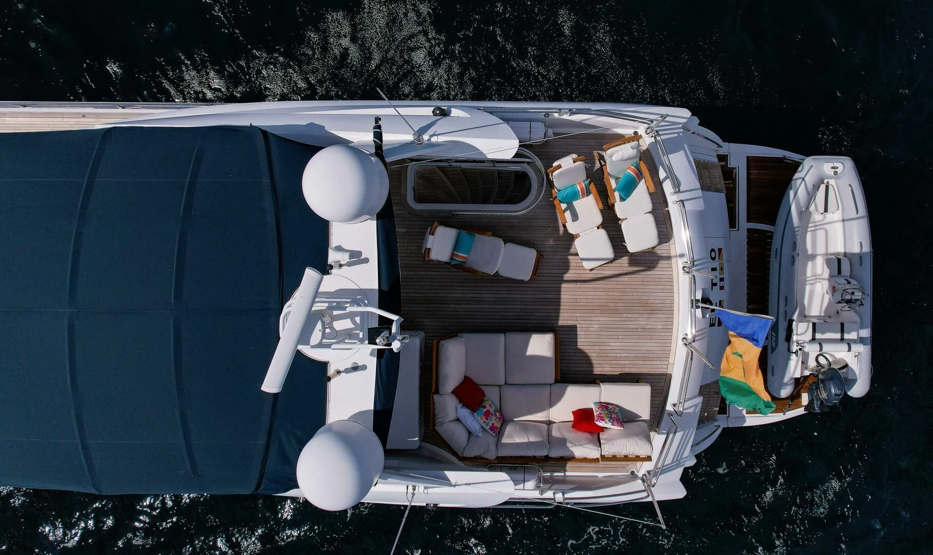 a house with a group of objects in it aboard EL TIO Yacht for Sale