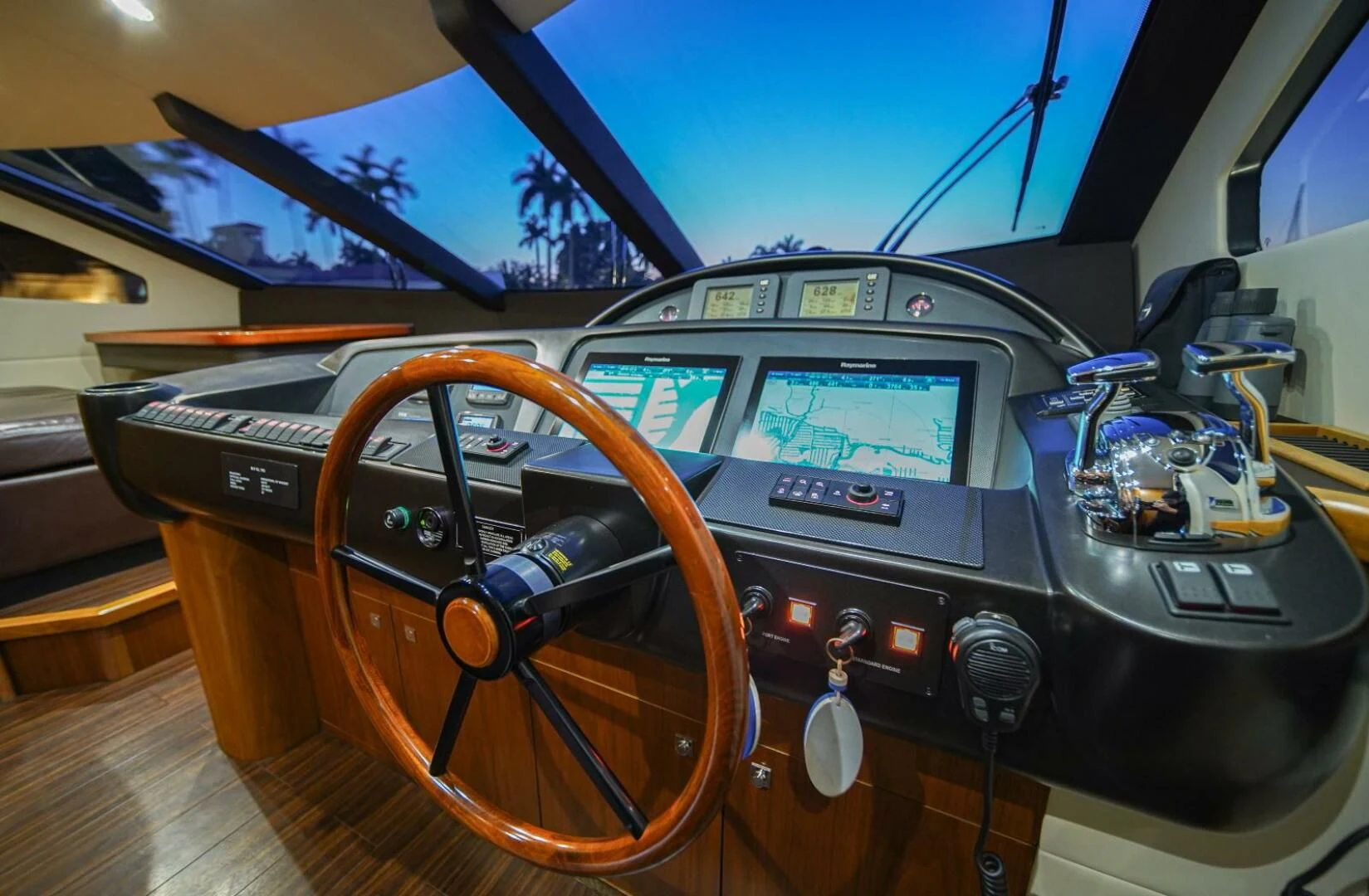 inside of a cockpit aboard EL TIO Yacht for Sale