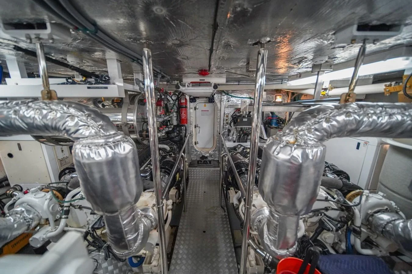 a room with machinery aboard EL TIO Yacht for Sale