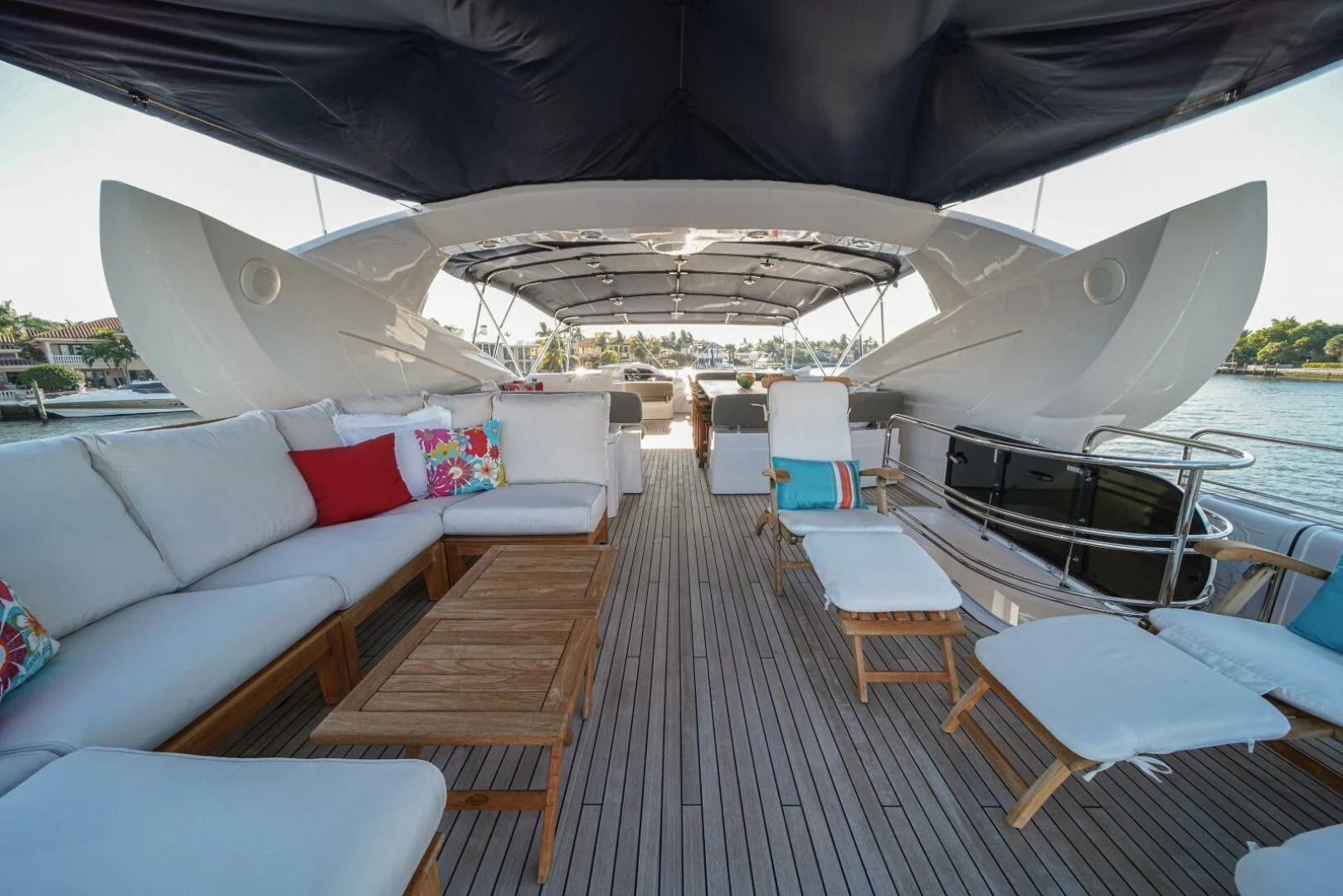 a boat on a deck aboard EL TIO Yacht for Sale