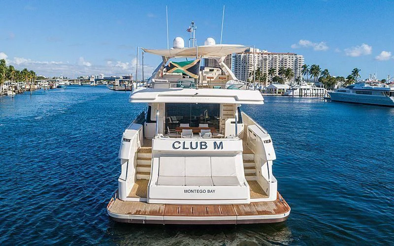 a boat in the water aboard CLUB M Yacht for Sale