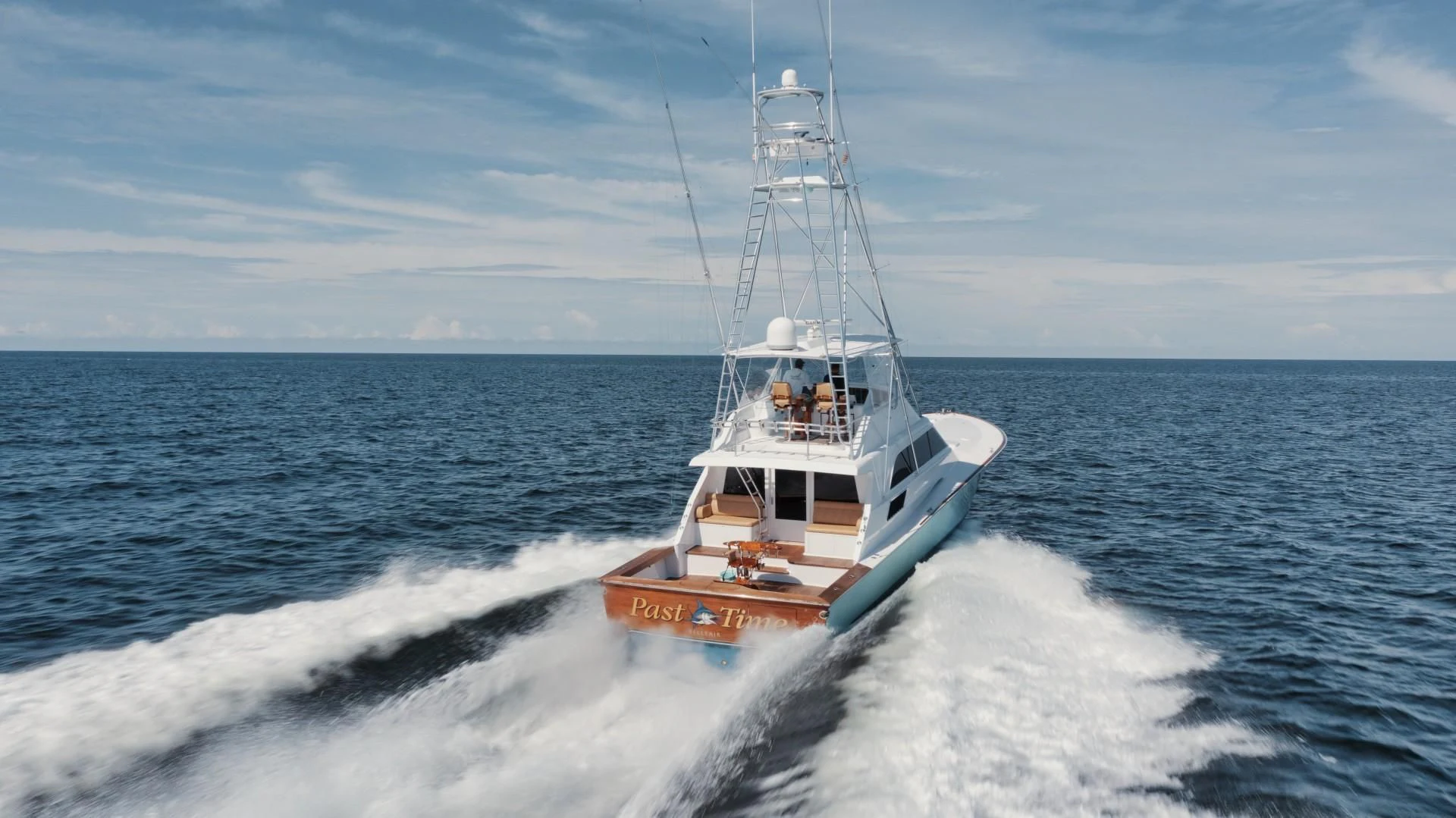 a boat on the water aboard PAST TIME Yacht for Sale