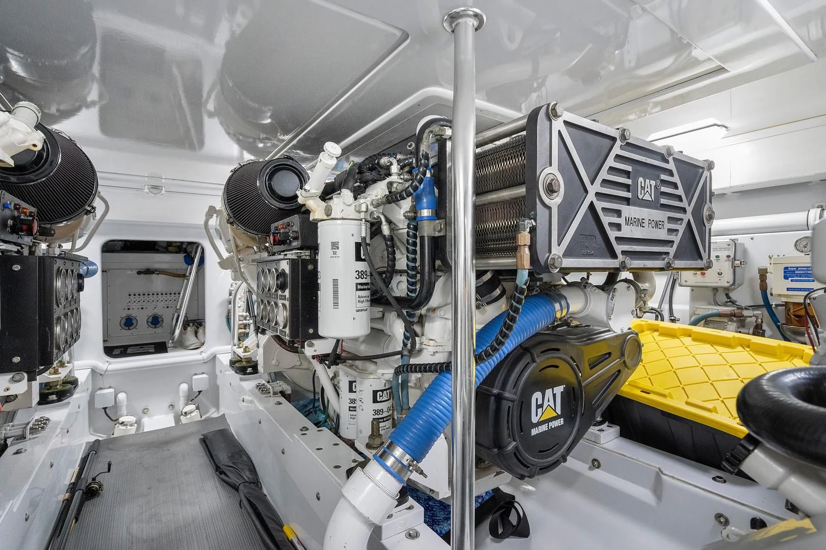 a machine with a large engine aboard PAST TIME Yacht for Sale