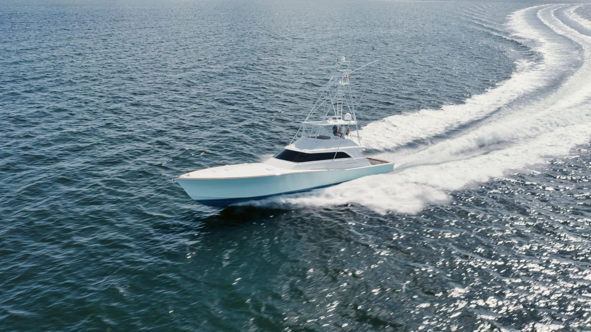 a boat on the water aboard PAST TIME Yacht for Sale