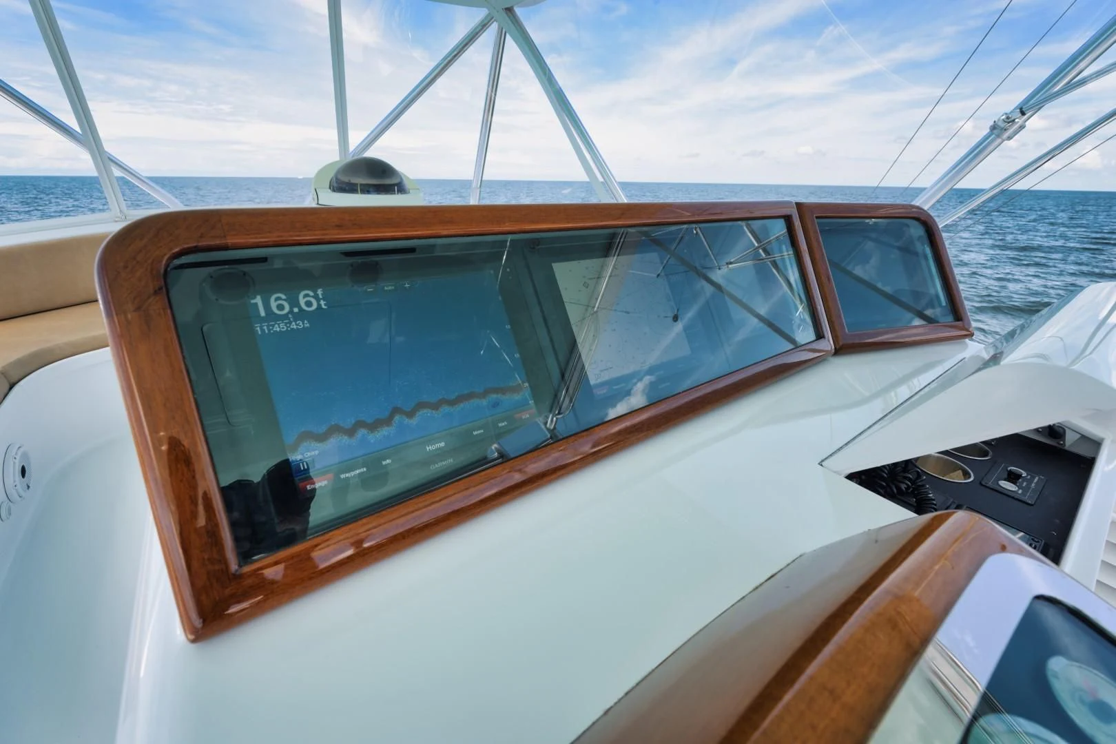 a television on a boat aboard PAST TIME Yacht for Sale