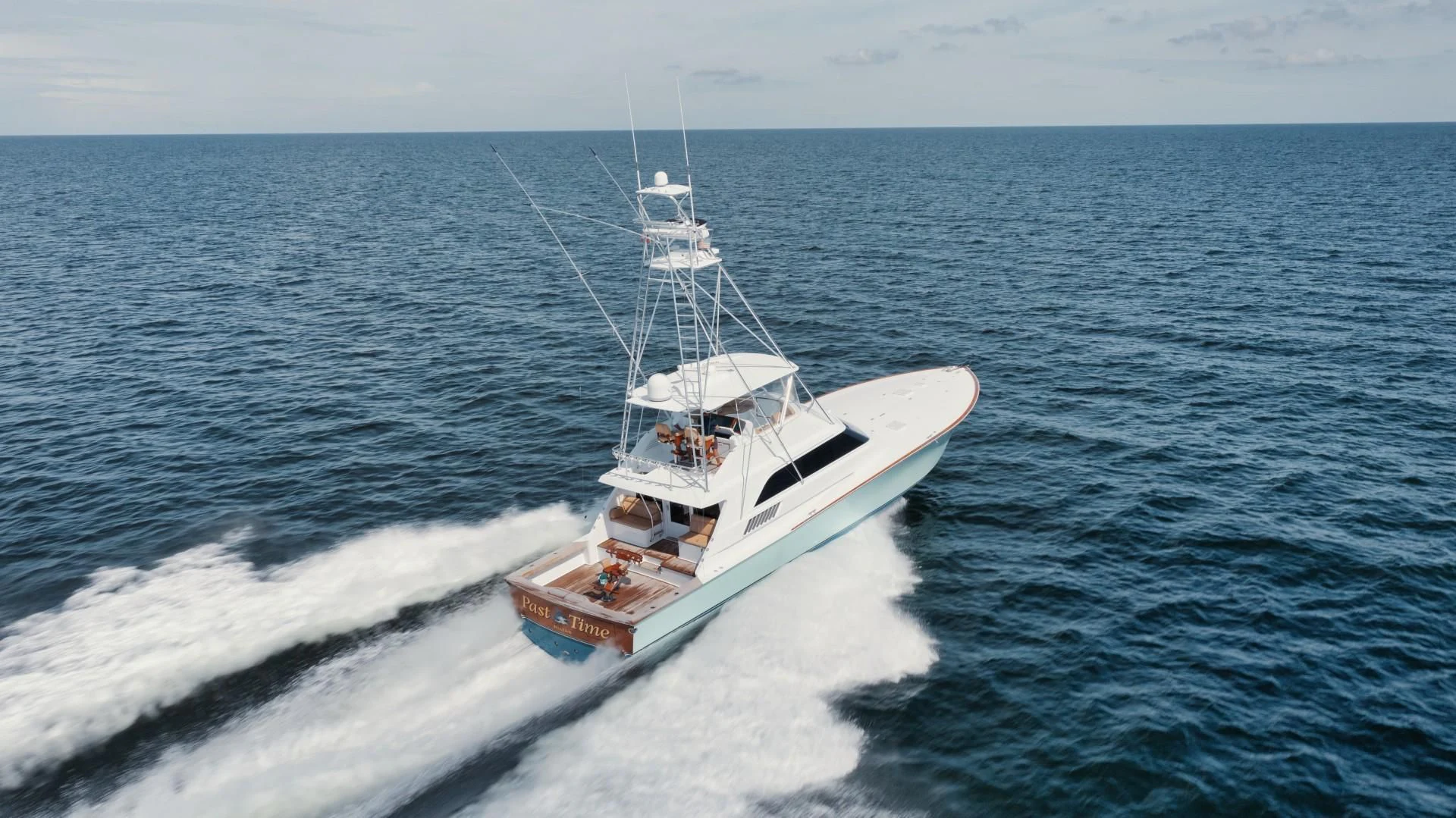 a boat on the water aboard PAST TIME Yacht for Sale