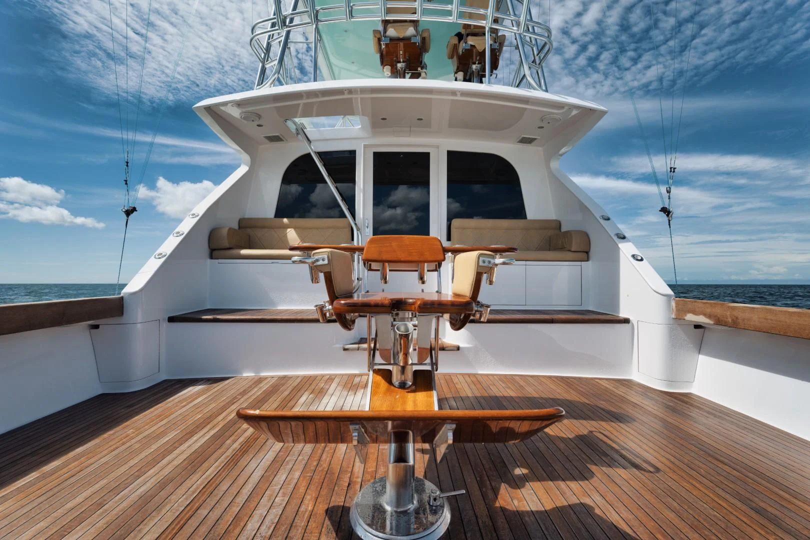 a boat on a deck aboard PAST TIME Yacht for Sale