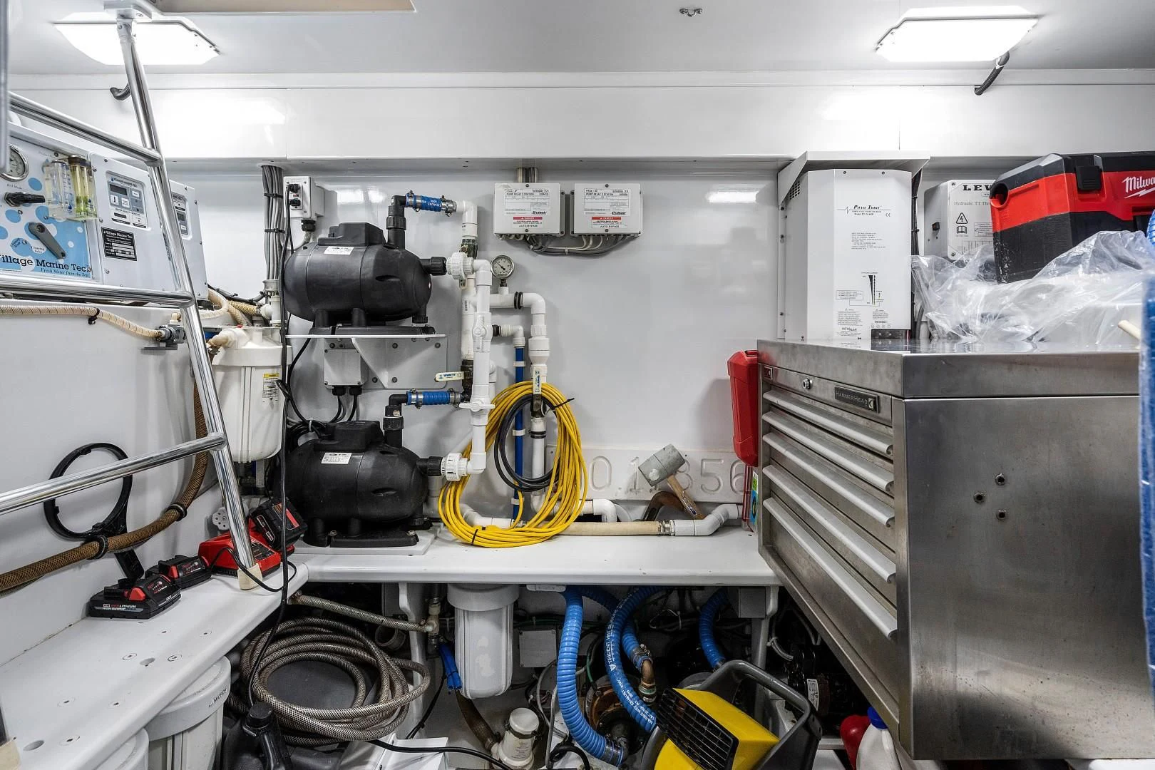 a room with machinery and equipment aboard PAST TIME Yacht for Sale