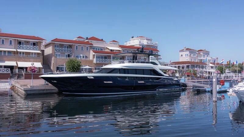 a boat docked at a pier aboard DUTCH FALCON Yacht for Sale