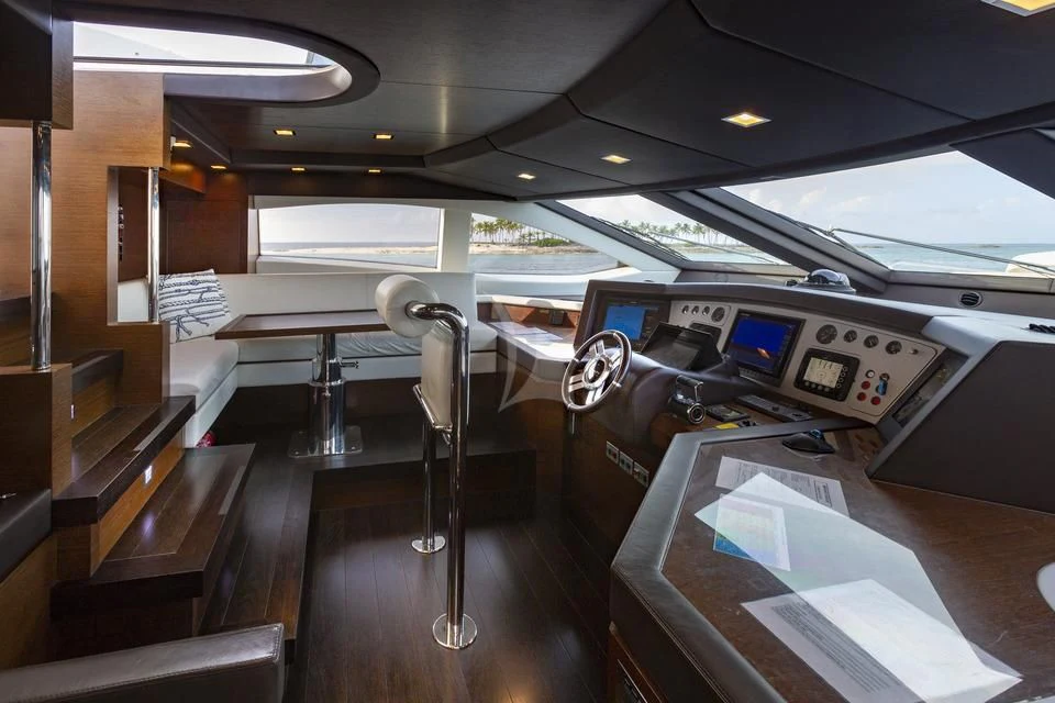 inside of a vehicle aboard INSIEME Yacht for Sale