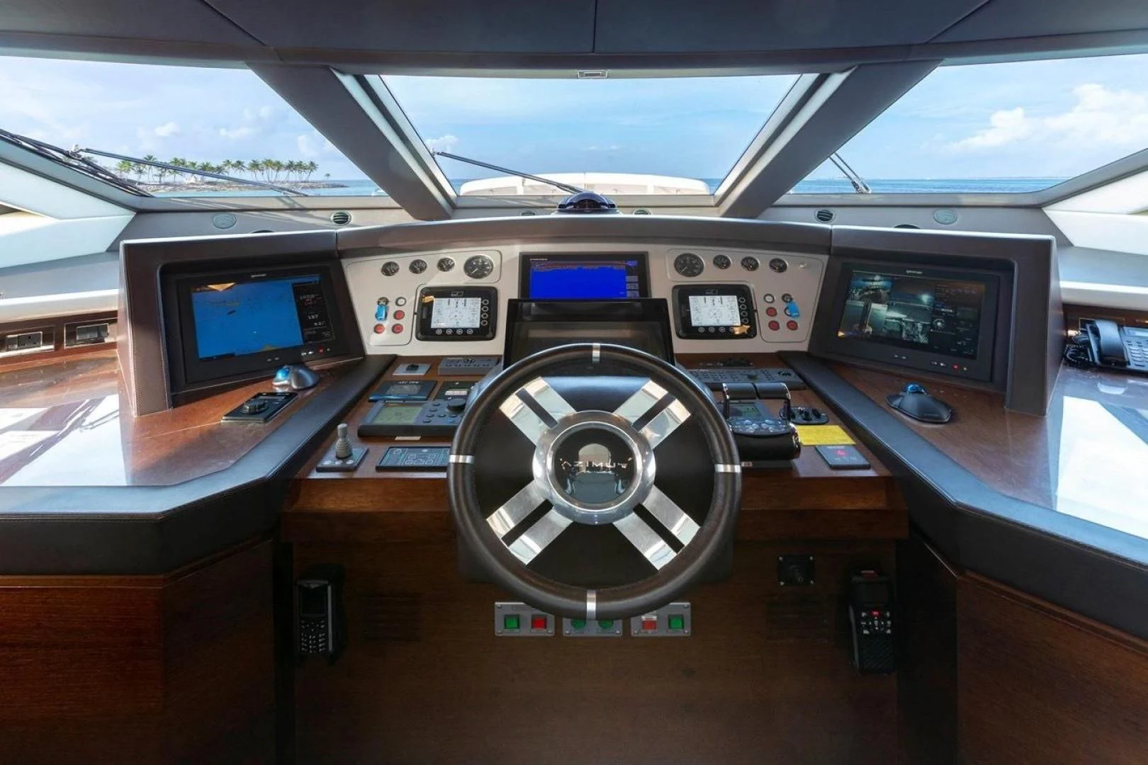 a control panel of a plane aboard INSIEME Yacht for Sale