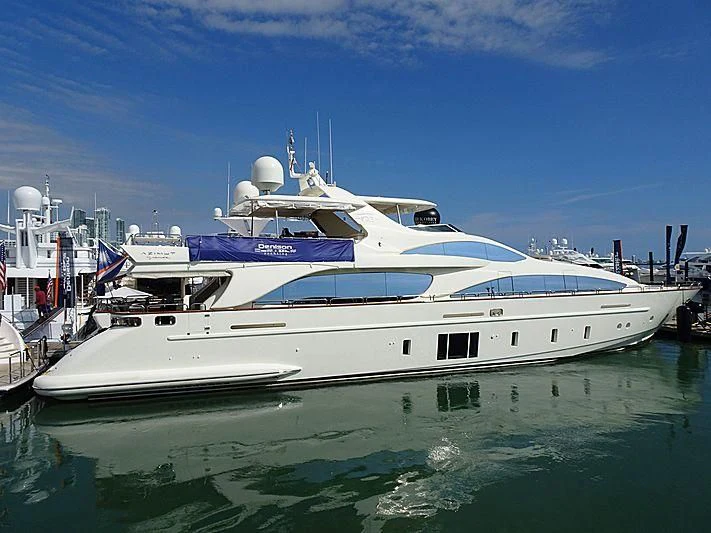 a large white yacht aboard INSIEME Yacht for Sale